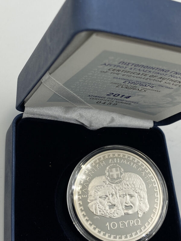 Ελλάδα 10 Ευρώ 2014, Ευριπίδης, Ασημένιο PROOF PGC - Image 3